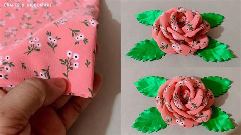 Diy Easy Tricks Fabric Flowers Making Fabric Rose Flower Making How To Make Fabric Flower