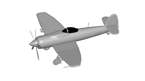 Hawker Sea Fury 3d Model Cgtrader