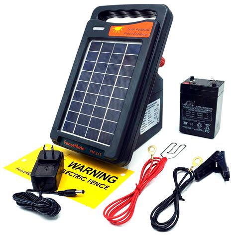 Free Shipping Fencemate Solar Electric Fence Charger Output 015j Up To 2 Miles Portable