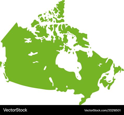 Canada Map Geographical Graphic Country Border Vector Image