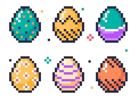 Premium Vector Pixel Art Arcade Game Eggs Easter Pixel 8 Bit Eggs