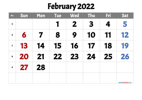 Free February 2022 Calendar Printable Pdf And Image Printable