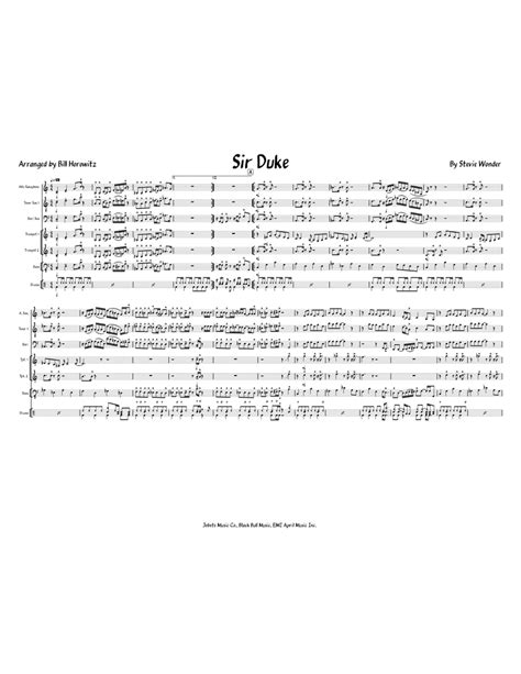 Sir Duke Stevie Wonder For Btju Sheet Music For Saxophone Alto