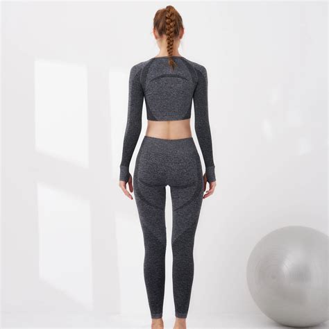 Factory Fitness Long Sleeves Gym Wear Seamless Yoga Set Buy Sports