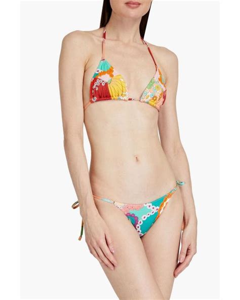 Zimmermann Lola Floral Print Triangle Bikini Lyst