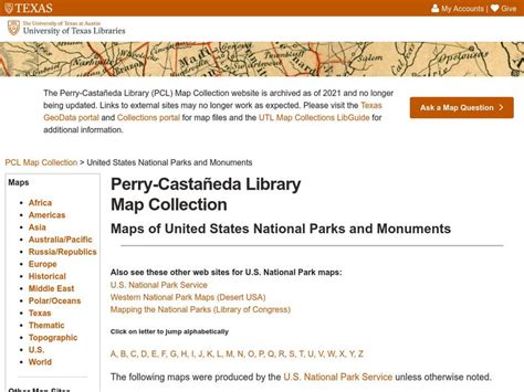 Perry Castaneda Library Map Collection Maps Of U S National Parks Graphic For 9th 10th Grade