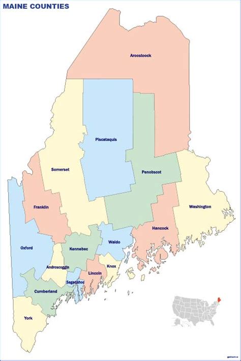 Maine Counties Vector Maps