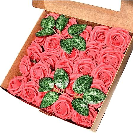 Amazon Veryhome Artificial Red Flowers Silk Roses Fake Bridal