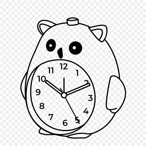 Animal Cute Cartoon Clock Clipart Black And White, Cartoon, 60% OFF