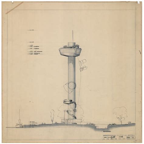 Original Drawing Of Euromast Rotterdam Male Sketch Metropolitan