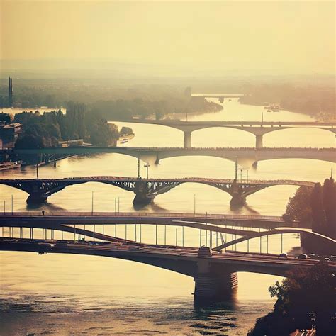 Premium AI Image | Bridges on Danube River in Vienna