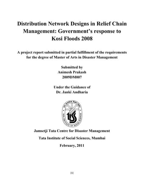 Bihar Kosi Flood Report Importance Of Relief Chain Management In