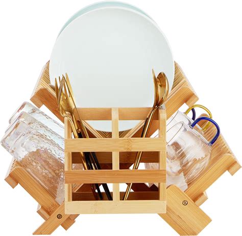 Amazon Kaeasous Bamboo Dish Drying Rack Wooden Dish Drying Rack