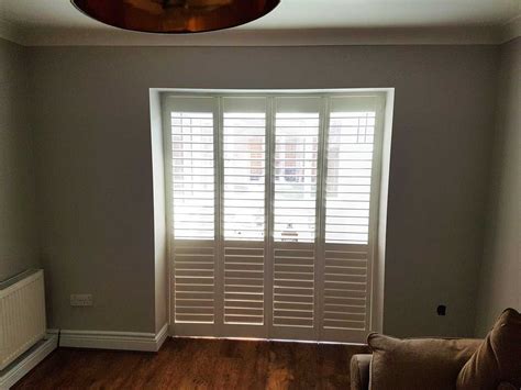 Room Dividers Designed With Plantation Shutters For Living Room In