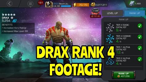 5 Star Drax Ranking Rank 4 And Epic Fights Marvel Contest Of Champions Youtube