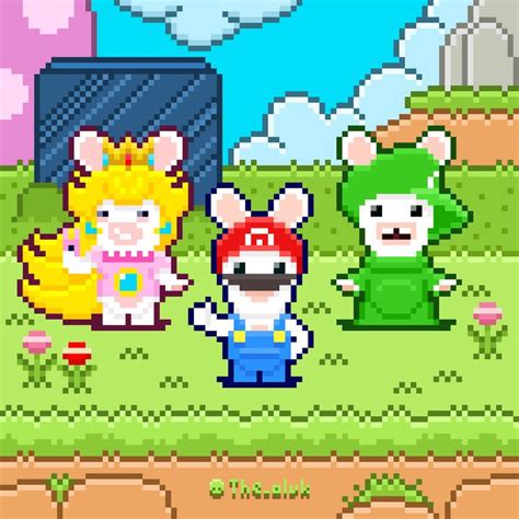 16 Bit Sketches Mario Rabbids Kingdom Battle Fantastic Videogame Characters Rabbid Peach