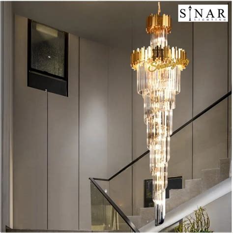 Jual Lampu Hias Gantung Void Kristal Plating Gold C X Meter Di