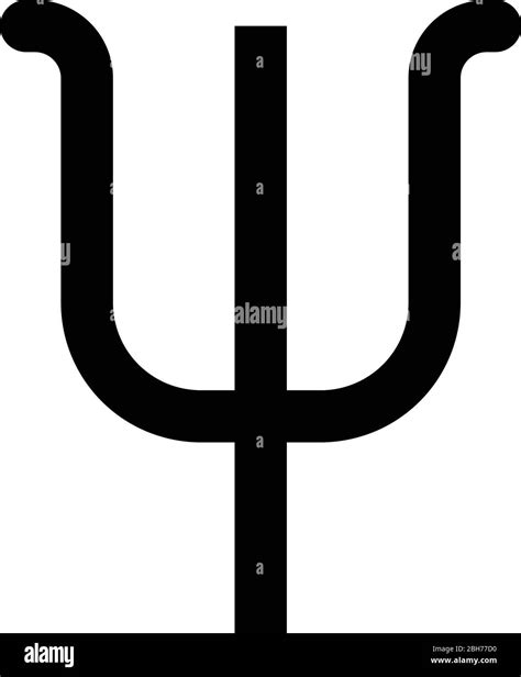 Psi Greek Symbol Small Letter Lowercase Font Icon Black Color Vector Illustration Flat Style