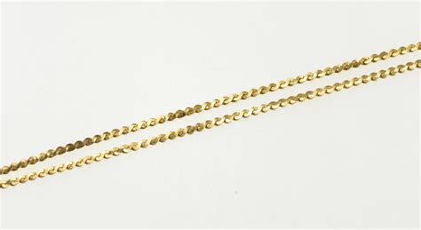 14K 1 3mm Serpentine Link Pressed Fancy Chain Yellow Gold Necklace 15