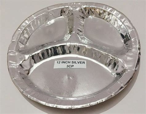 Paper Eco Friendly Disposable Aluminum Silver Coated Round Shaped Plate