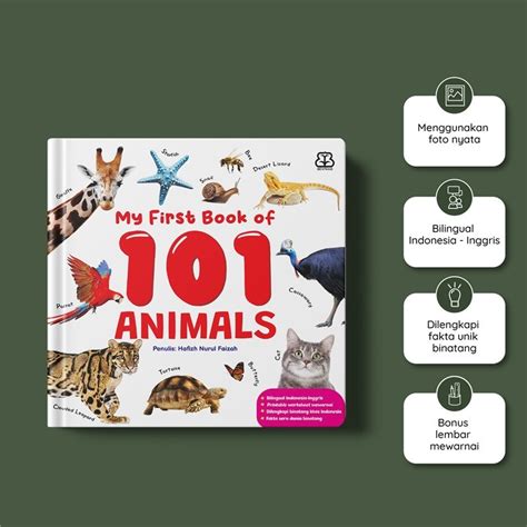 Jual Mizan My First Book Of 101 Animals Bilingual Boardbook Buku