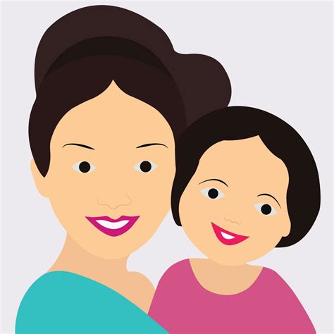 Sweet Girl Hugging Her Mother Happy Mothers Day Vector Art Work