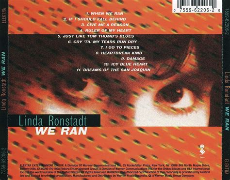 Carátula Trasera de Linda Ronstadt We Ran Portada