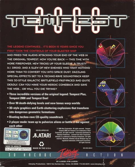 Tempest 2000 (1994) box cover art - MobyGames