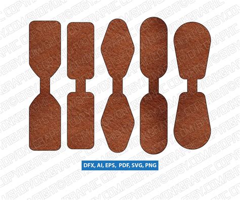 Leather Keychain Key Fob Templates SVG Vector Cricut Laser Cut File Clipart ...