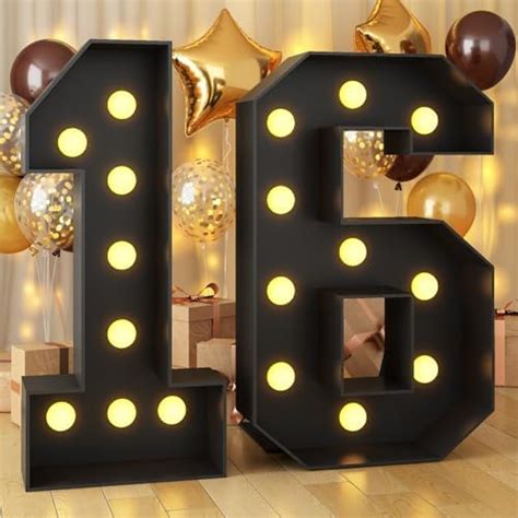 Amazon 4FT Marquee Light Up Numbers 80 Large Black Marquee Numbers