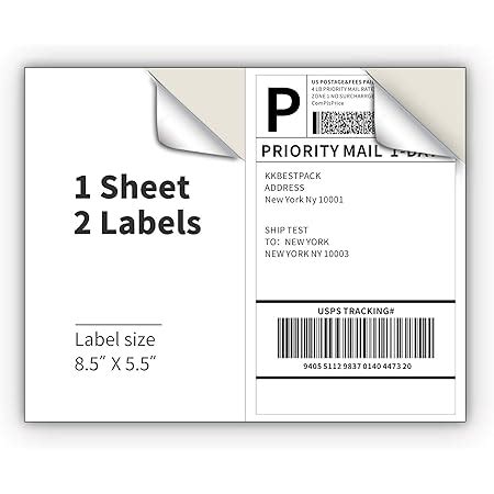 Amazon MFLABEL Half Sheet Self Adhesive Shipping Labels For Laser