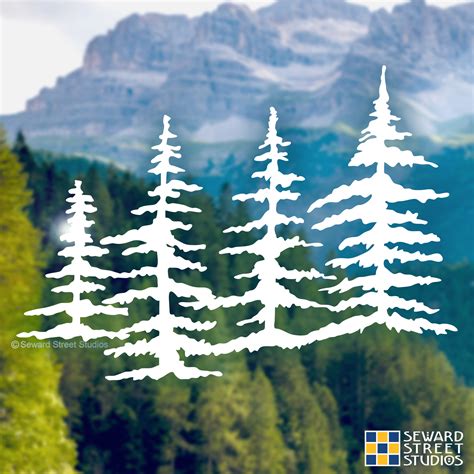 Pine Trees Vinyl Decal Seward Street Studios