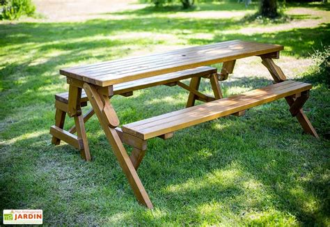 Table Pique Nique Transformable En Banc Bois Cm Hossegor Habrita