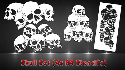 Airbrush Schablonen Er Set Skull Schablonen Airbrush Schablonen