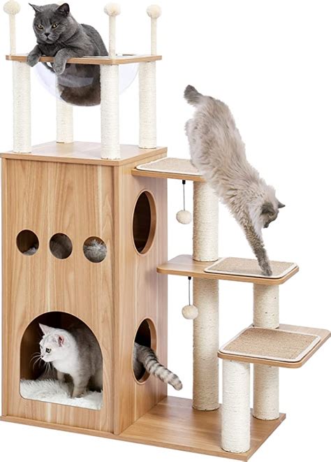 Made Pets Cat Tree Modern Cat Tower Featuring With Fully Sisal Covering