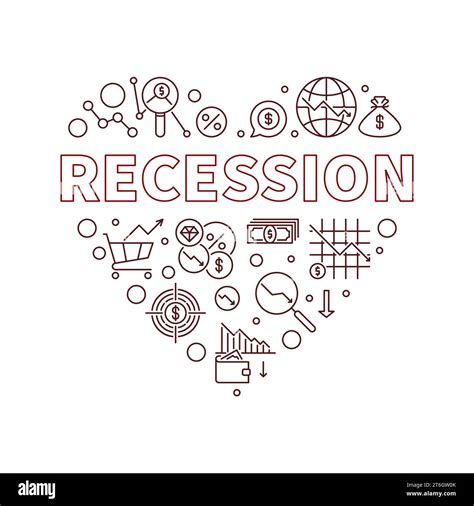 Recession Heart Vector Concept Banner Economic Crisis Illustration