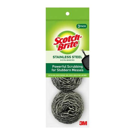 Scotch-Brite Stainless Steel Scrubbing Pad (3-Pack) 214C-CC - The Home Depot