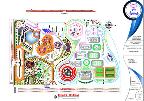 Sports Complex Layout Plan With Landscape Drawing In Dwg Autocad File