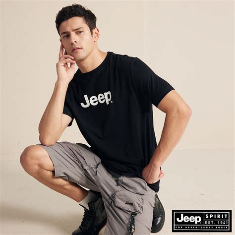 Jeep 男裝 時尚經典品牌logo短袖t恤 黑色 T恤 Yahoo奇摩購物中心