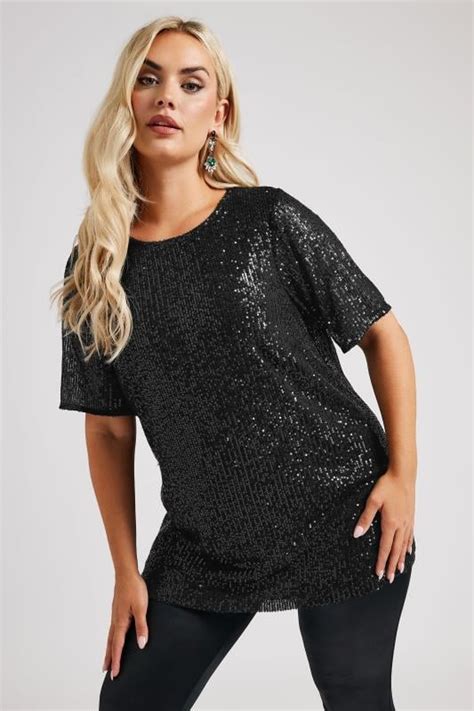 Plus Size Sequin Tops Evans