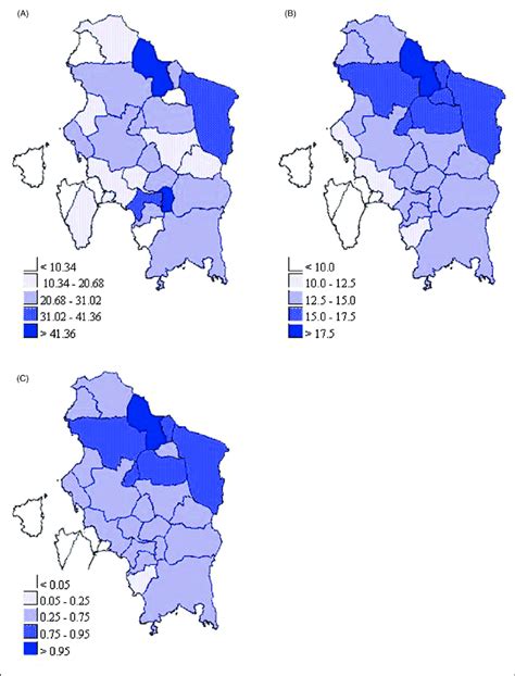 Map Of The Geographical Variation Of Ms Across The 25 Villages In Sws