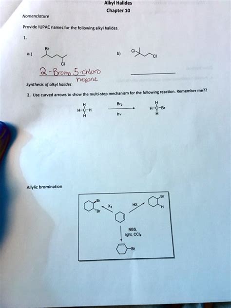 Solved Alkyl Halides Chapter Nomericlature Provide Iupac Narnes For