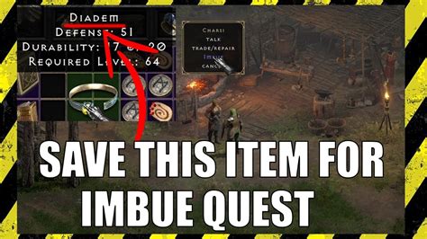 What Item To Imbue Charsi Quest Diadems Imbue Diablo