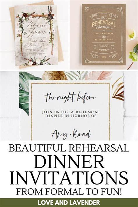 12 Beautiful Rehearsal Dinner Invitations From Formal To Fun Love