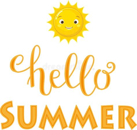 Hello Summer Lettering Stock Vector Illustration Of Expression 87704489