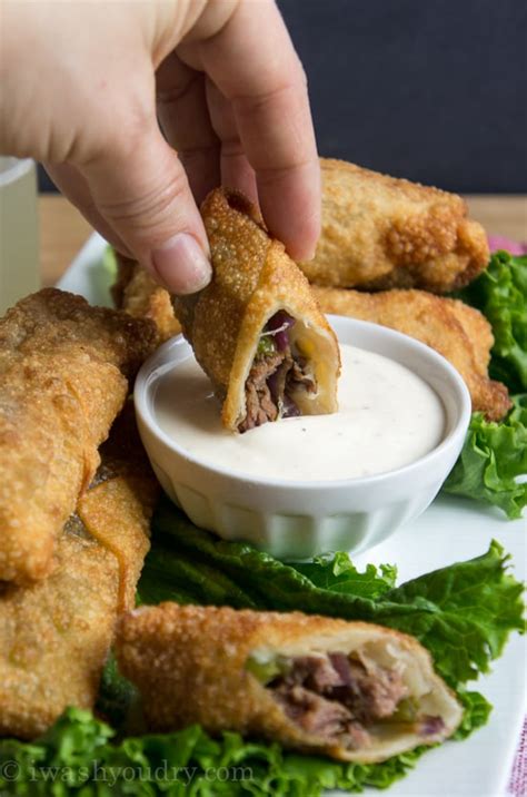 Philly Cheese Steak Egg Rolls I Wash You Dry