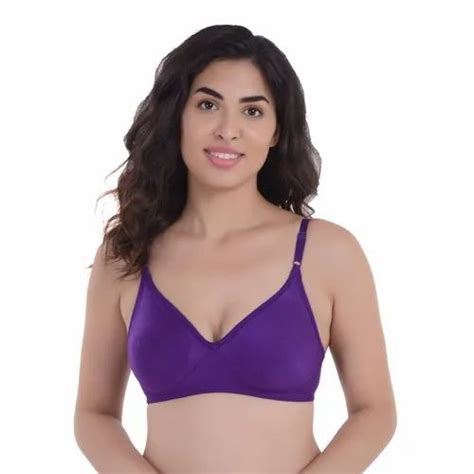 Hosiery Push Up Ladies Purple Plain Bra Size 32b At Rs 50piece In