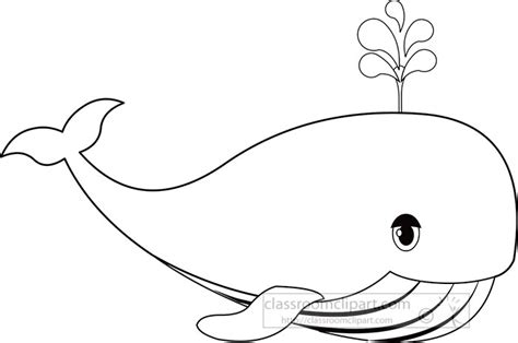 Whale Clipart Clipart - whale-black-white-outline-illustrated-vector ...