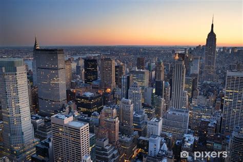 Fototapeta flizelinowa New York City Manhattan skyline panorama zachód