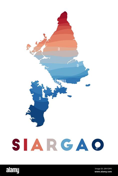 Mapa De Siargao Mapa De La Isla Con Hermosas Ondas Geom Tricas En